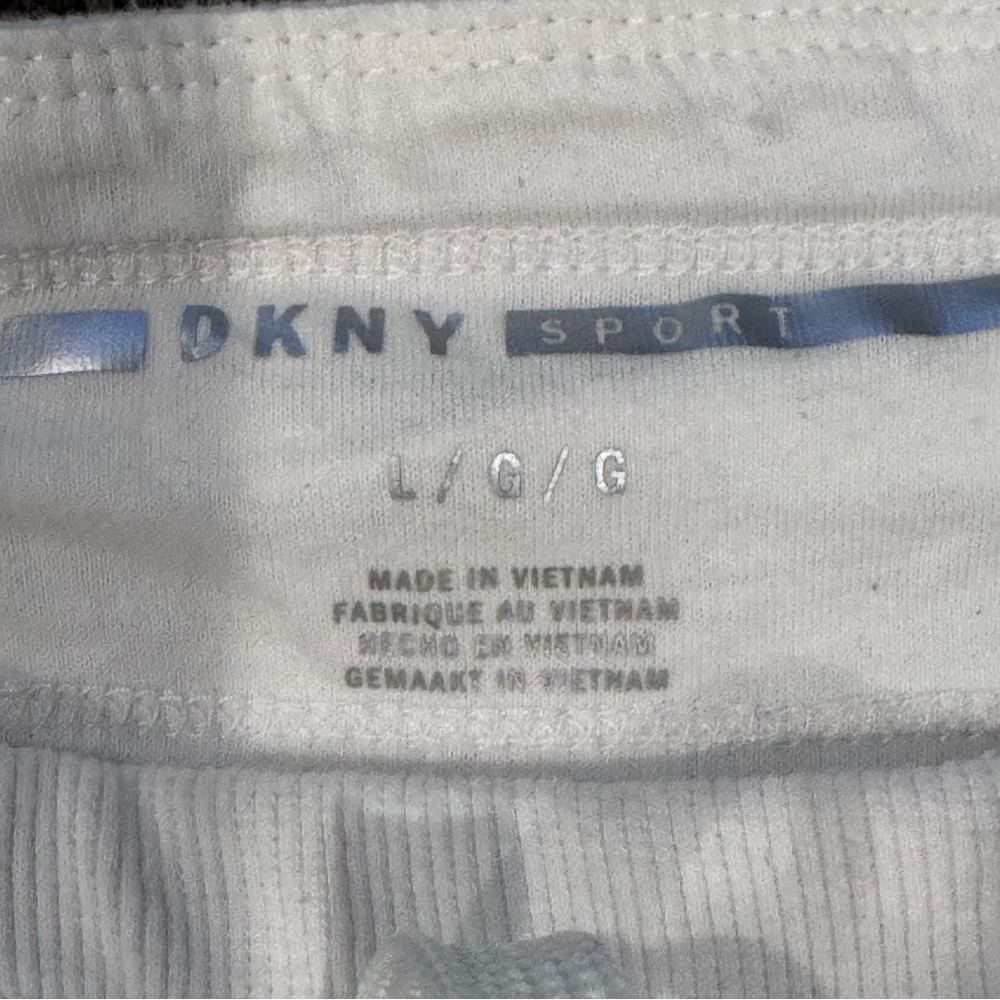 DKNY Cream Joggers with Black Side Logo Panel - Picture 3 of 3
